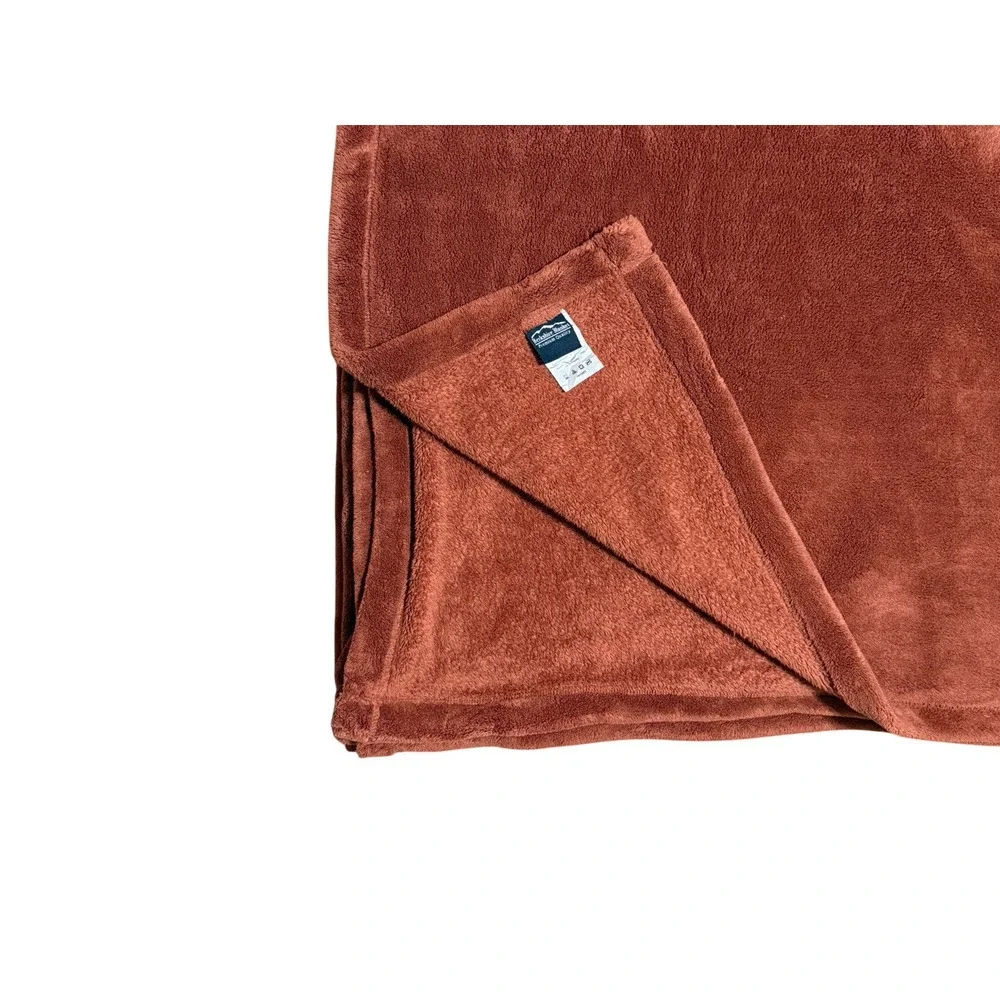 Berskshire Blankets Burnt Orange Throw Blanket Quilt Cover Soft Fleece King